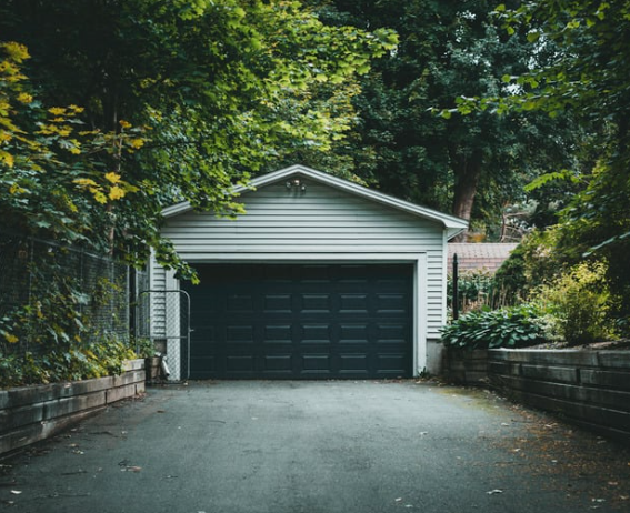 Newly built garage door