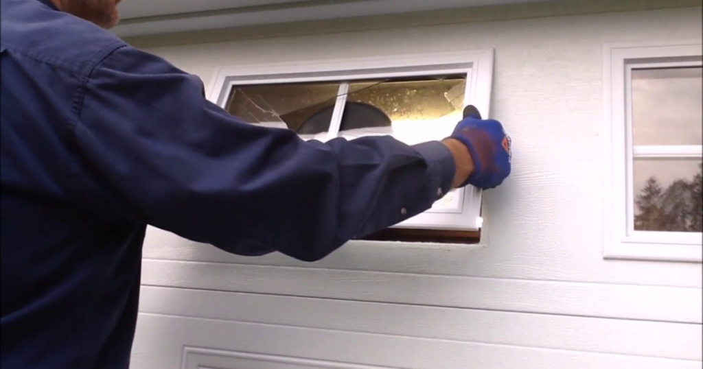 garage door with windows